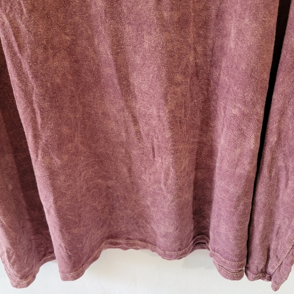 Blue Buttercup Women Burnout Red Fringe Top Sz M Boho Grunge Festival Minimalist - Picture 8 of 12